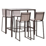 (DL) Set mobilier gradina Hugo tip bar, 5 piese, cadru metal