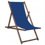 (DL) Sezlong pliabil din lemn de fag impregnat SERSIMO DC2Navy, 120kg, albastru navy