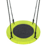 Leagan tip cuib Sersimo NS12, diametru 60cm, inaltime reglabila, pentru exterior, sarcina 100 kg, Verde Negru