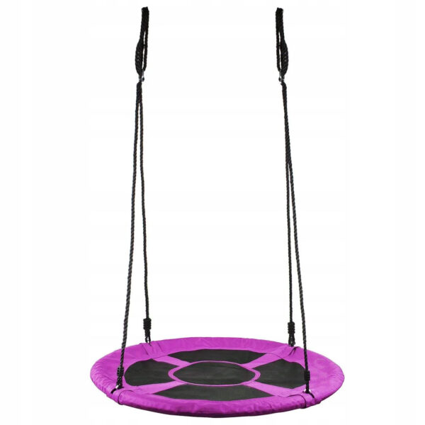 Leagan tip cuib Sersimo NS14, diametru 90cm, inaltime reglabila, pentru exterior, sarcina 150 kg, Mov Negru - Image 2