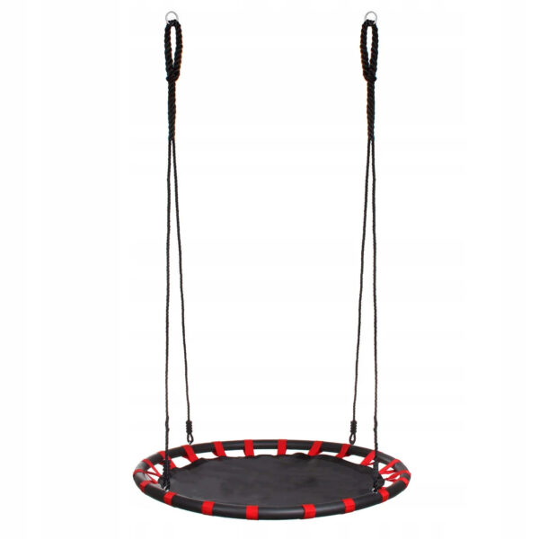 Leagan tip cuib Sersimo NS5, diametru 110cm, inaltime reglabila, pentru exterior, sarcina 100 kg, Rosu Negru - Image 2
