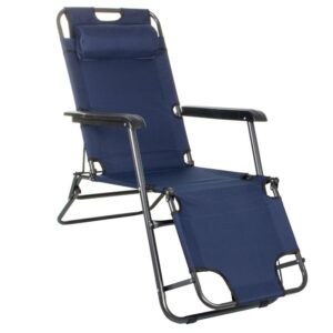Sezlong pliabil SERSIMO GC12, Relax Zero Gravity, 80x60x153cm, Albastru inchis