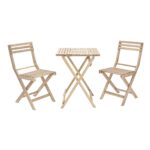 (DL) Set masa patrata plianta, cu 2 scaune pliante, gradina sau balcon OREGANO