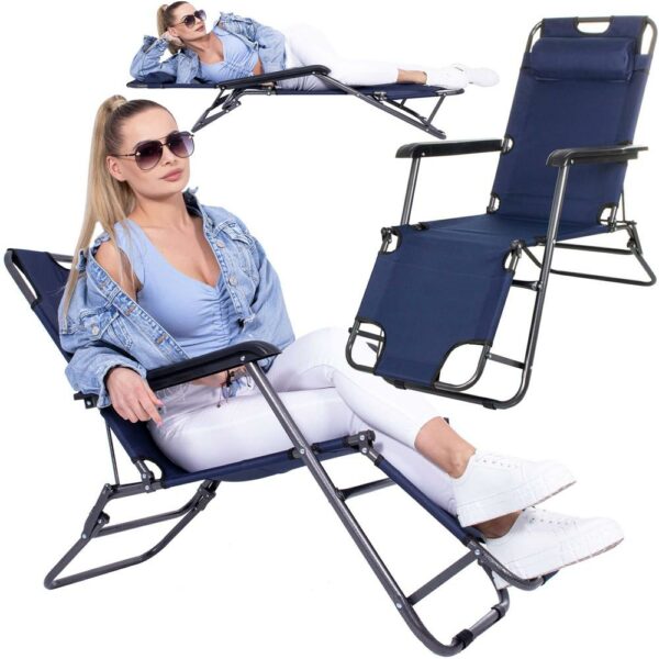 Sezlong pliabil SERSIMO GC12, Relax Zero Gravity, 80x60x153cm, Albastru inchis - Image 10