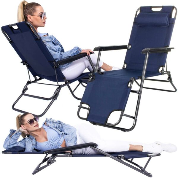 Sezlong pliabil SERSIMO GC12, Relax Zero Gravity, 80x60x153cm, Albastru inchis - Image 11