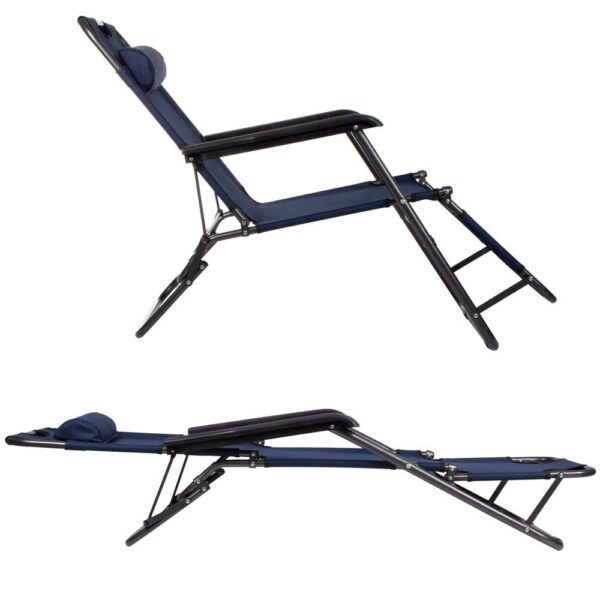 Sezlong pliabil SERSIMO GC12, Relax Zero Gravity, 80x60x153cm, Albastru inchis - Image 13