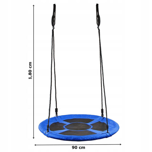 Leagan tip cuib Sersimo NS8, diametru 90cm, inaltime reglabila, pentru exterior, sarcina 150 kg, Albastru Negru - Image 3