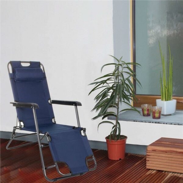 Sezlong pliabil SERSIMO GC12, Relax Zero Gravity, 80x60x153cm, Albastru inchis - Image 20