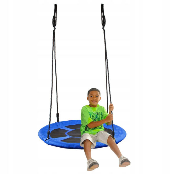 Leagan tip cuib Sersimo NS8, diametru 90cm, inaltime reglabila, pentru exterior, sarcina 150 kg, Albastru Negru - Image 5