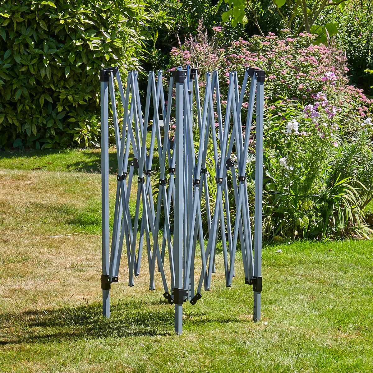 (DL) Pavilion gradina Sersimo pliabil pop-up, impermeabil, cu protectie UV, 300x300cm, gri - Image 4