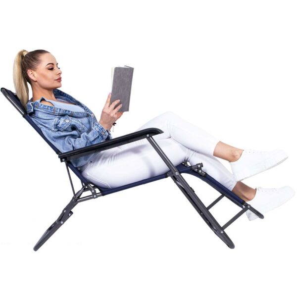 Sezlong pliabil SERSIMO GC12, Relax Zero Gravity, 80x60x153cm, Albastru inchis - Image 5
