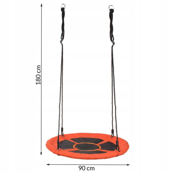Leagan tip cuib Sersimo NS9, diametru 90cm, inaltime reglabila, pentru exterior, sarcina 150 kg, Portocaliu Negru - Image 7