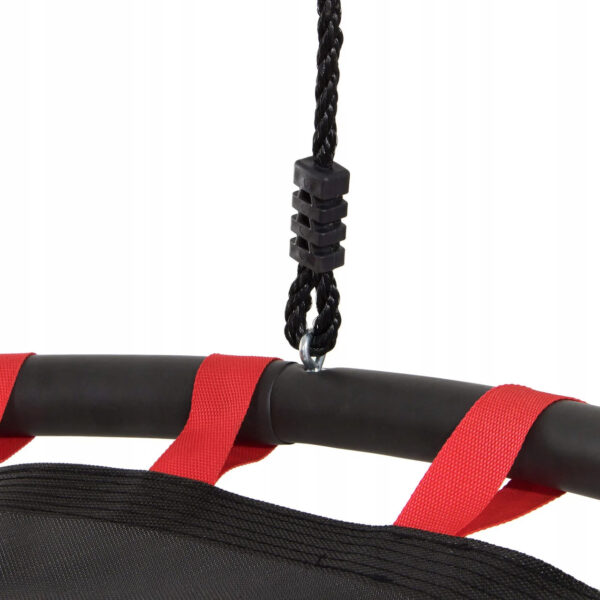 Leagan tip cuib Sersimo NS5, diametru 110cm, inaltime reglabila, pentru exterior, sarcina 100 kg, Rosu Negru - Image 8