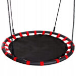 Leagan tip cuib Sersimo NS5, diametru 110cm, inaltime reglabila, pentru exterior, sarcina 100 kg, Rosu Negru