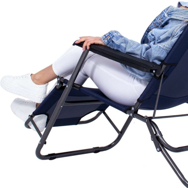 Sezlong pliabil SERSIMO GC12, Relax Zero Gravity, 80x60x153cm, Albastru inchis - Image 9