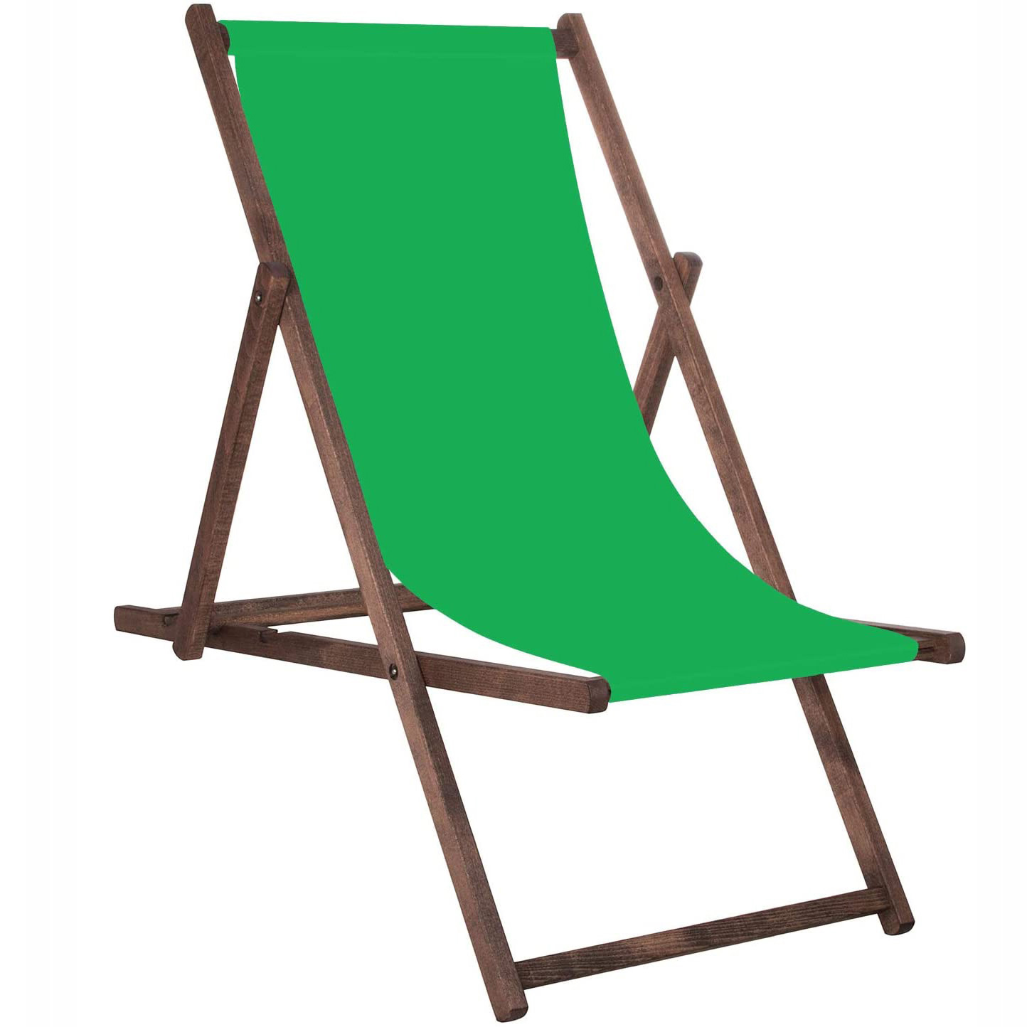 (DL) Sezlong pliabil din lemn de fag impregnat SERSIMO DC2Ver, 120kg, verde
