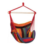 Hamac tip leagan suspendat pentru casa sau gradina HM47, multicolor cu perne, 130x100cm, 150kg