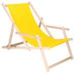 (DL) Sezlong cu brate pliabil din lemn de fag SERSIMO DC3YL40, 120kg, galben