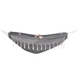 Kétszemélyes függőágy rojtokkal és 2 párnával, 200kg, 200×150 cm, sötétszürke