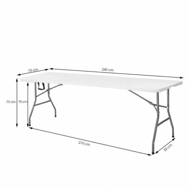 Masa dreptunghiulara pliabila multifunctionala, 2.4 m x 0.75 m x 0.75 m - Image 2