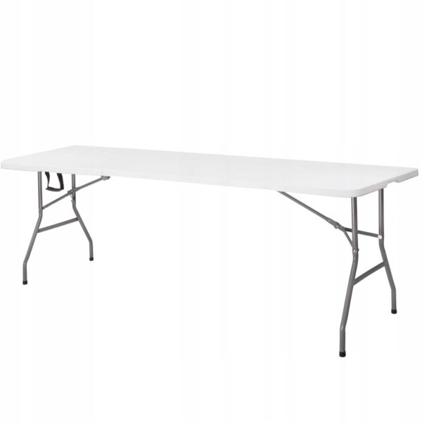 Masa dreptunghiulara pliabila multifunctionala, 240x75x74 cm, alba - Image 10