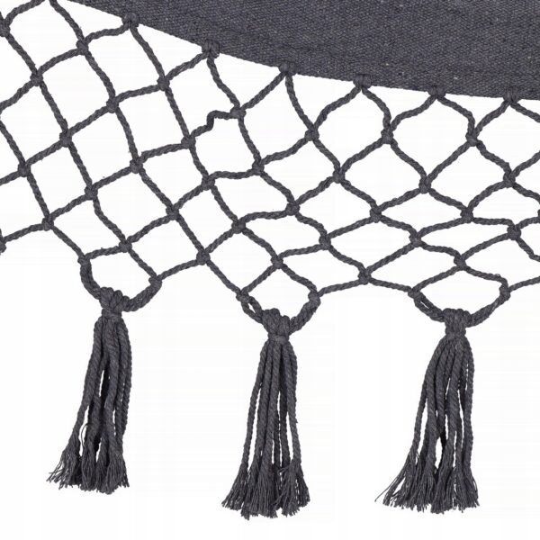 Függesztett hinta függőágy otthonra vagy kertre HM44, sötétszürke párnákkal, 130x100cm, 150kg - Image 12