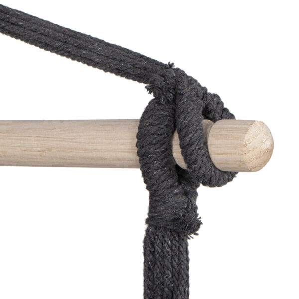 Függesztett hinta függőágy otthonra vagy kertre HM44, sötétszürke párnákkal, 130x100cm, 150kg - Image 14