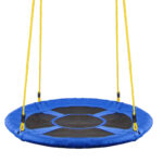 Leagan tip cuib Sersimo NS15, diametru 110cm, inaltime reglabila, pentru exterior, sarcina 150 kg, Albastru Negru