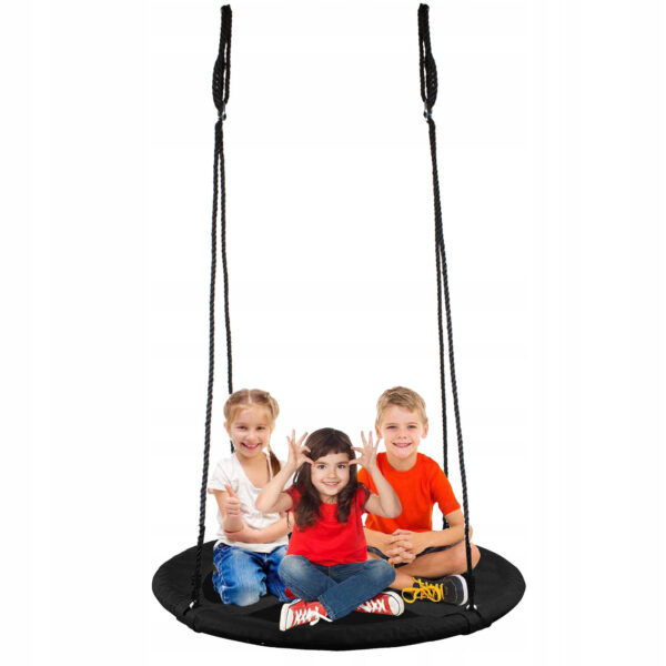 Leagan tip cuib Sersimo NS17, diametru 120cm, inaltime reglabila, pentru exterior, sarcina 180 kg, Negru - Image 2