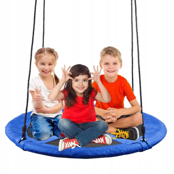 Leagan tip cuib Sersimo NS16, diametru 120cm, inaltime reglabila, pentru exterior, sarcina 180 kg, Albastru Negru - Image 3