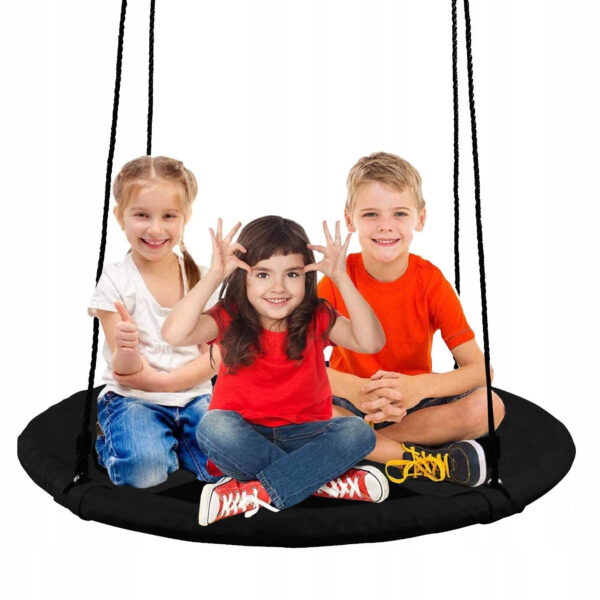 Leagan tip cuib Sersimo NS17, diametru 120cm, inaltime reglabila, pentru exterior, sarcina 180 kg, Negru - Image 3