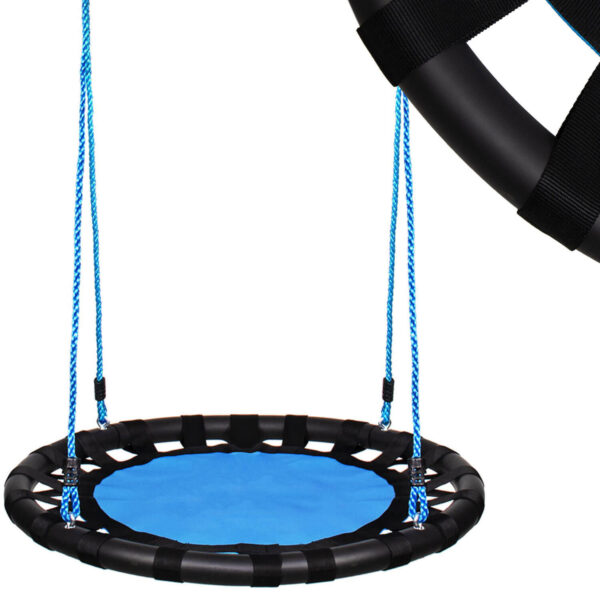 Leagan tip cuib Sersimo NS21, diametru 80cm, inaltime reglabila, pentru exterior, sarcina 100 kg, negru albastru - Image 3