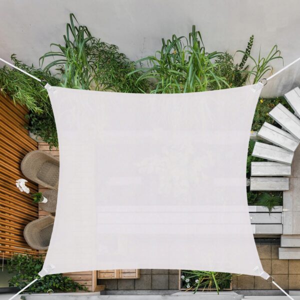 Copertina prelata de soare Sersimo SN125, patrata, impermeabila cu protectie UV, 4x4m, gri deschis - Image 5