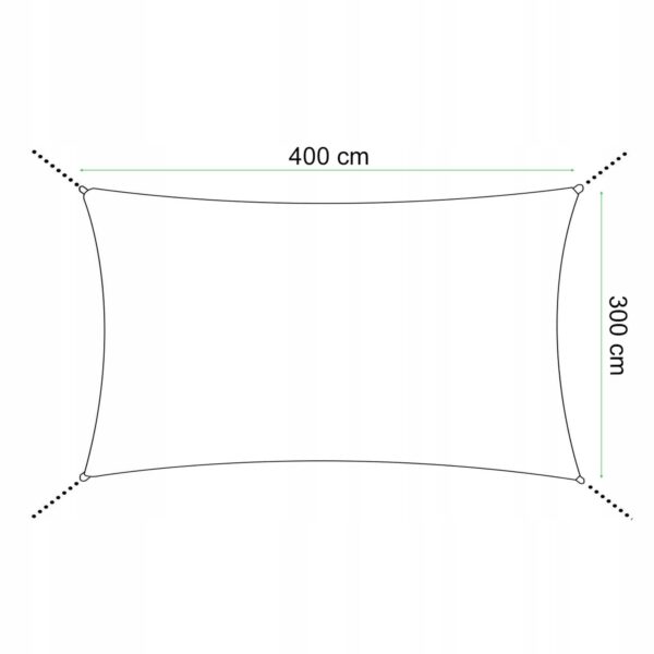 Copertina prelata de soare Sersimo SN146, dreptunghiulara, impermeabila cu protectie UV, 4x3m, gri - Image 5