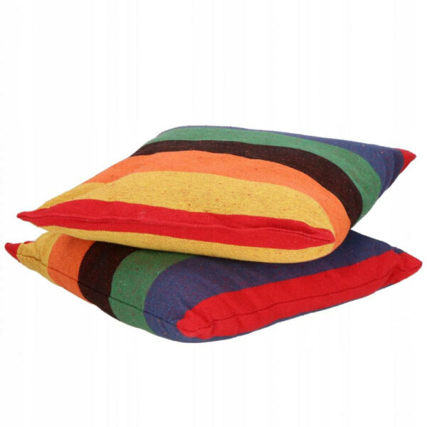 Hamac tip leagan suspendat pentru casa sau gradina HM47, multicolor cu perne, 130x100cm, 150kg - Image 8