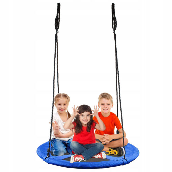 Leagan tip cuib Sersimo NS16, diametru 120cm, inaltime reglabila, pentru exterior, sarcina 180 kg, Albastru Negru - Image 7
