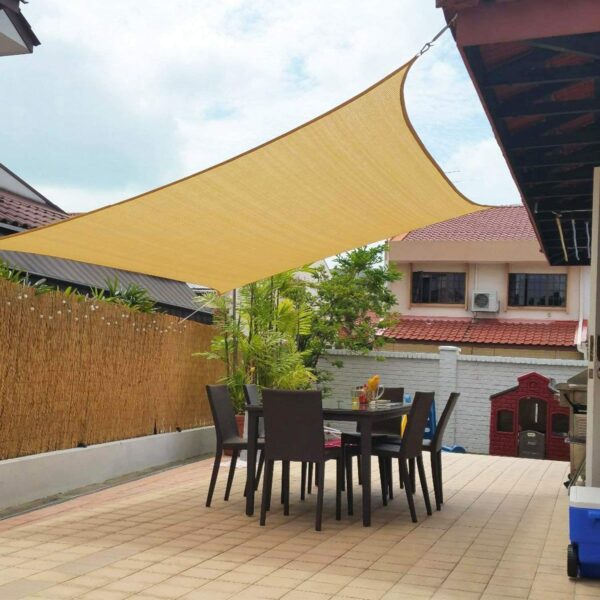 Copertina prelata de soare Sersimo SN126, patrata, impermeabila cu protectie UV, 4x4m, bej - Image 11