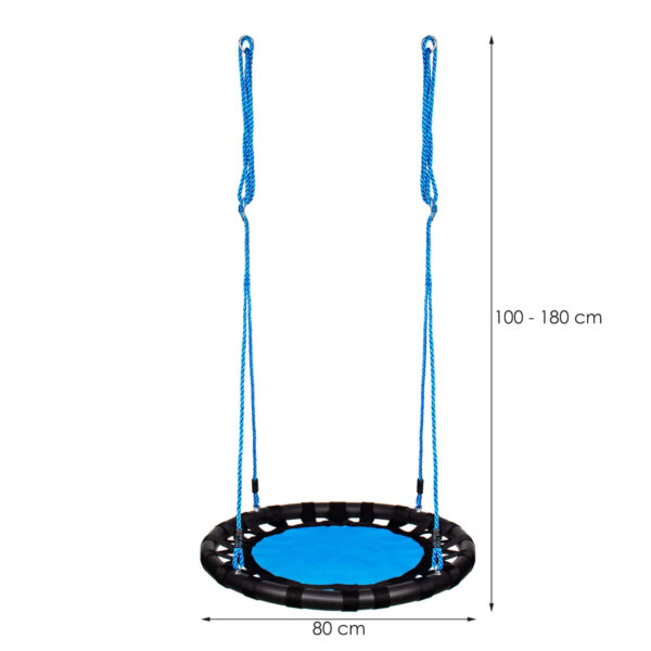 Leagan tip cuib Sersimo NS21, diametru 80cm, inaltime reglabila, pentru exterior, sarcina 100 kg, negru albastru - Image 9