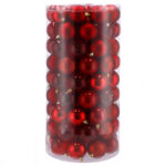 Set globuri de Craciun, 100 bucati, 6cm, rosu