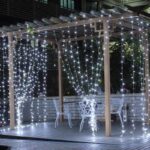 Fényfüggöny 300 LED, 3 m széles, beltéri/kültéri használatra, távirányító, fehér világítás