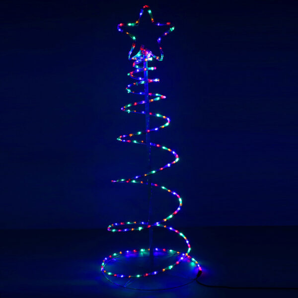 Instalatie lumini pentru Craciun, Brad stilizat, Sersimo, 192 LED-uri, 124cm, multicolor