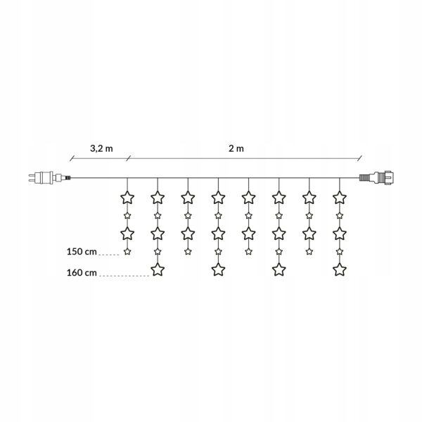 Karácsonyi ablakdísz 180 LED-del, 2 m széles, beltéri/kültéri használatra, többszínű világítás - Image 6