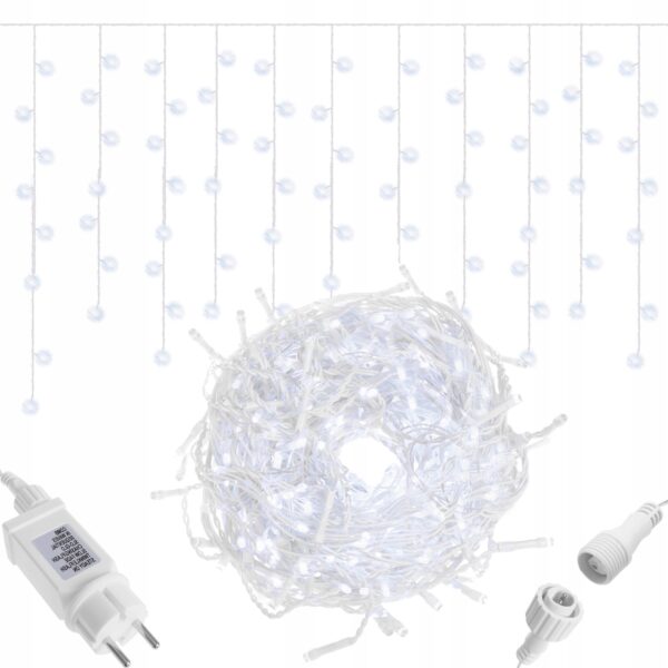 Fényfüggöny 500 LED, 20 m széles, beltéri/kültéri használatra, fehér világítás - Image 11
