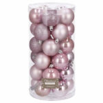 Set globuri de Craciun, 30 bucati, 5cm, roz