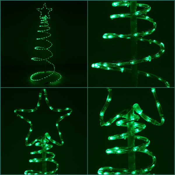 (DL) Instalatie lumini pentru Craciun, Brad stilizat, Sersimo, 192 LED-uri, 124cm, verde - Image 2