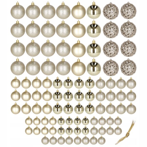 Set globuri de Craciun, 100 bucati, 3-6cm, auriu - Image 8