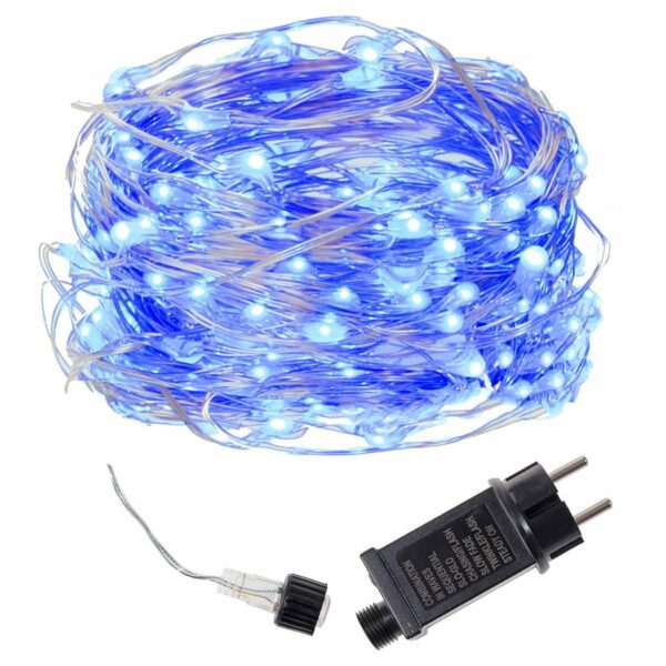 (DL) Instalatie lumina decorativa cu 300 LED-uri, 30m, pentru interior/exterior, iluminare albastra - Image 2