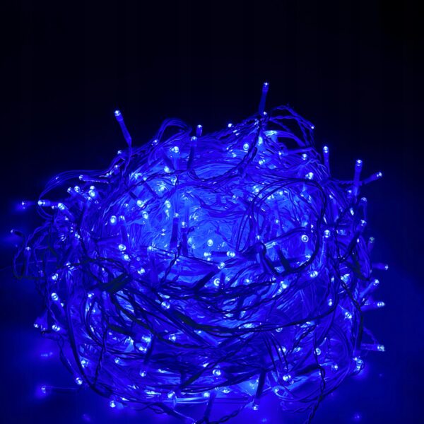 Fényfüggöny 500 LED, 20 m széles, beltéri/kültéri használatra, kék világítás - Image 5
