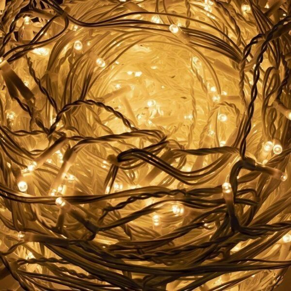 Fényfüggöny 500 LED, 20 m széles, beltéri/kültéri használatra, sárga világítás - Image 2