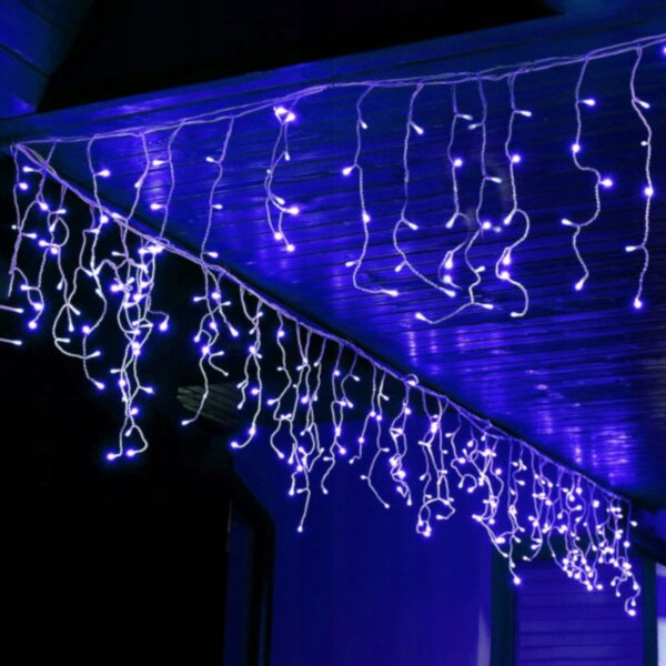 Fényfüggöny 500 LED, 20 m széles, beltéri/kültéri használatra, kék világítás - Image 3